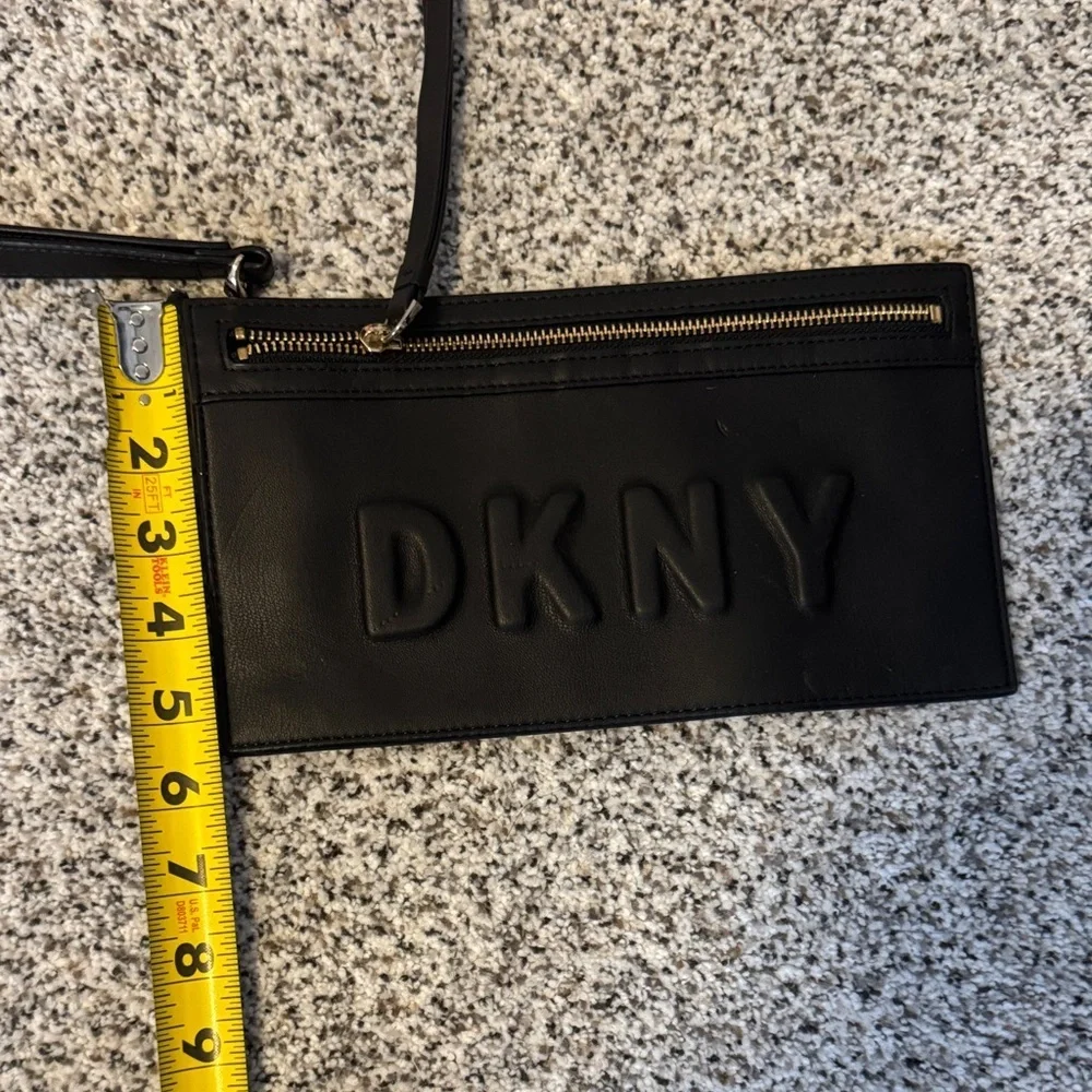 DKNY Black Clutch with Gold Accents
